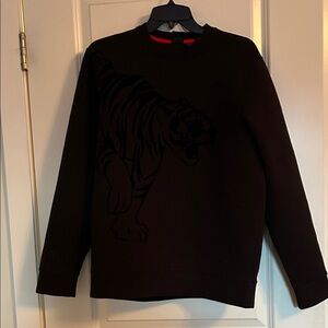 Boss Men's Dark Crewneck Sweater with Tiger Design